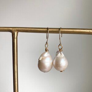 White Pearl Drop Earrings